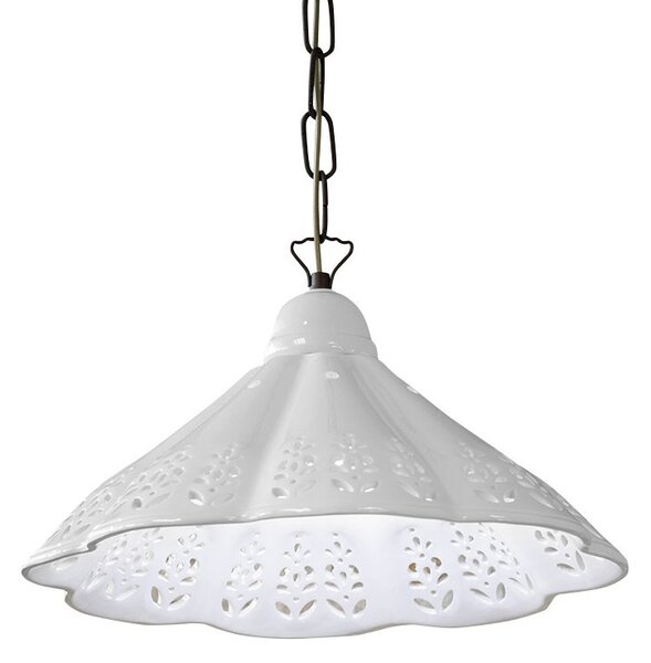 Sapho Sapho, LAMPEDUSA függeszték E27, 60W, 230V, IP21, kerámia ernyő, 39cm, sárgaréz lánc, MC011C