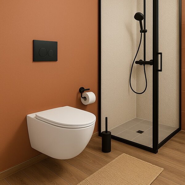 Erga Lily+, fali WC-csésze 490x370x365mm, Tornado 2 perem nélküli + lágyan záródó WC-ülőke, fehér, ERG-V03-LILY-TO2-WH
