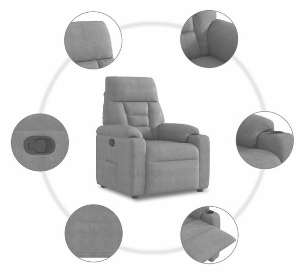 VidaXL sötétszürke mikroszálas szövet dönthető fotel