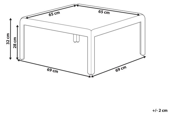 Kerti dohányzóasztal FERRETTI 69 cm 69 cm Világosbézs