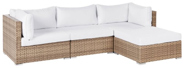 Kerti sarok ülőgarnitúra 4 személyes SANO Bal oldali Természetes PE Rattan