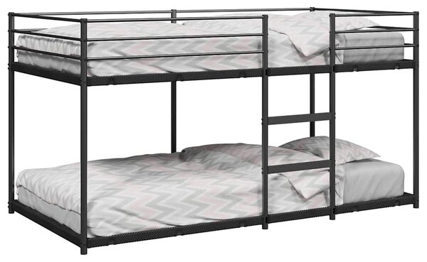 VidaXL fekete acél emeletes ágy matrac nélkül 90 x 190 cm