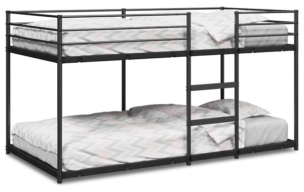 VidaXL fekete acél emeletes ágy matrac nélkül 90 x 190 cm