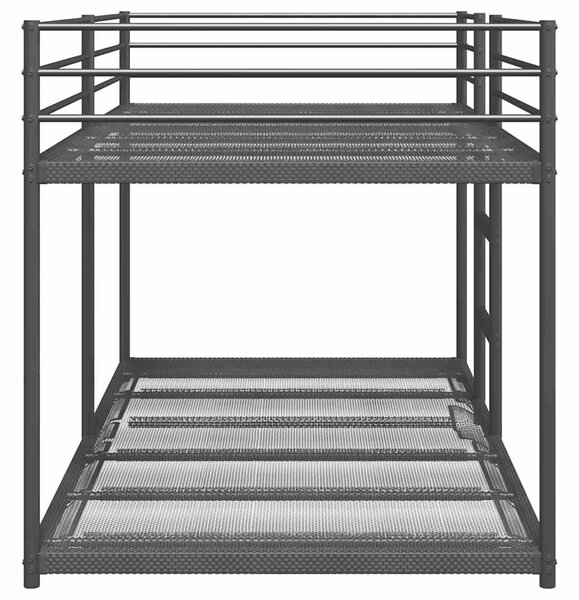 VidaXL fekete acél emeletes ágy matrac nélkül 90 x 190 cm