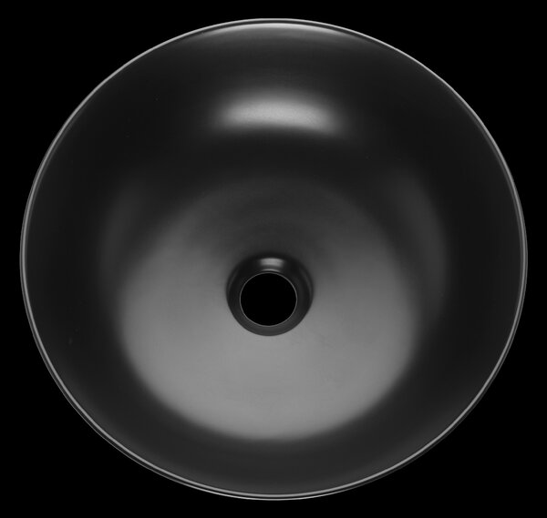 Invena Dokos, pultra szerelhető mosdó 395x395x135 mm, matt fekete, INV-CE-19-005-C