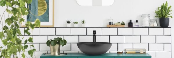 Invena Dokos, pultra szerelhető mosdó 395x395x135 mm, matt fekete, INV-CE-19-005-C