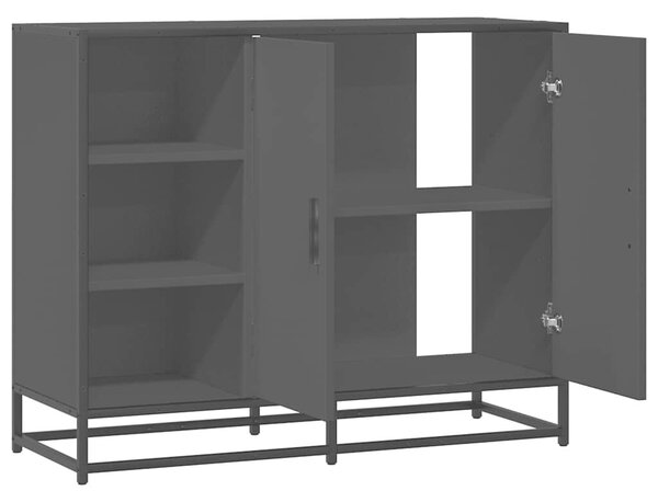 VidaXL fekete szerelt fa tálalószekrény 92 x 35 x 76 cm