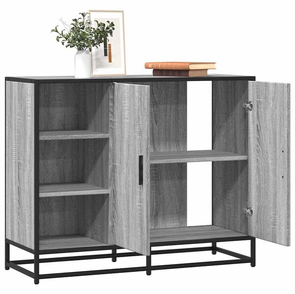 VidaXL szürke sonoma színű szerelt fa tálalószekrény 92 x 35 x 76 cm