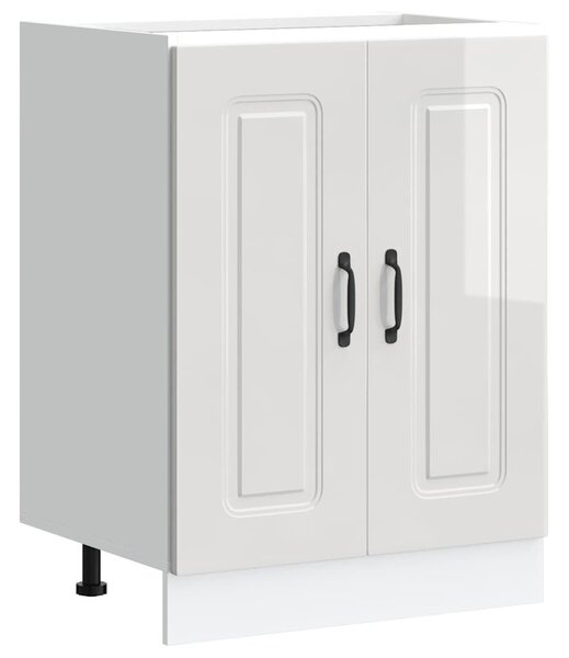 VidaXL Mosogató aljzat szekrény Kalmar magasfényű fehér 60x46x81,5 cm