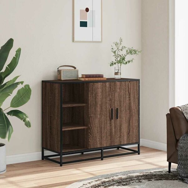 VidaXL barna tölgy színű szerelt fa tálalószekrény 92 x 35 x 76 cm