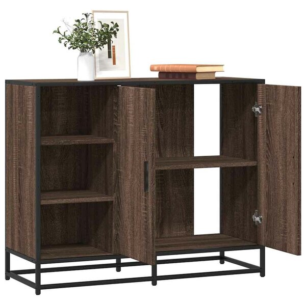 VidaXL barna tölgy színű szerelt fa tálalószekrény 92 x 35 x 76 cm