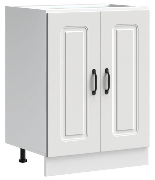 VidaXL Mosogató aljzat szekrény Kalmar fehér 60x46x81,5 cm műanyag fa