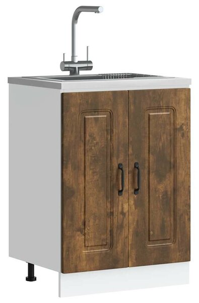 VidaXL Mosogató aljzat szekrény Kalmar füstölt tölgy 60x46x81,5 cm