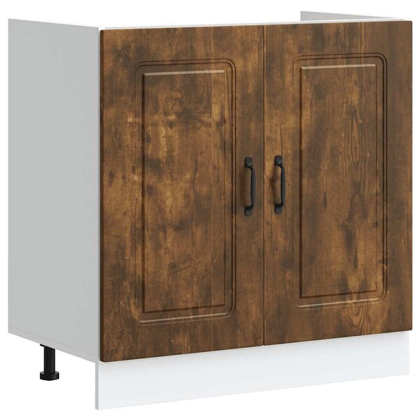 VidaXL Mosogató sljzat szekrény Kalmar füstölt tölgy 80x46x81,5 cm