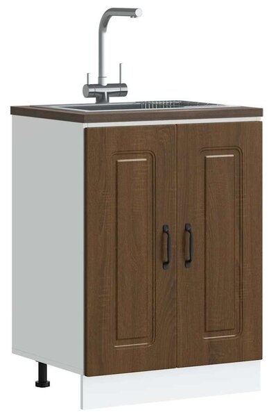 VidaXL Mosogató sljzat szekrény Kalmar barna tölgy 60x46x81,5 cm