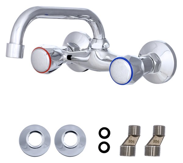 Gamma CLASIC C, mosdó-/konyhai csaptelep 20 cm-es kifolyóval, 150 mm, króm, GMA-BCCS-C-CH