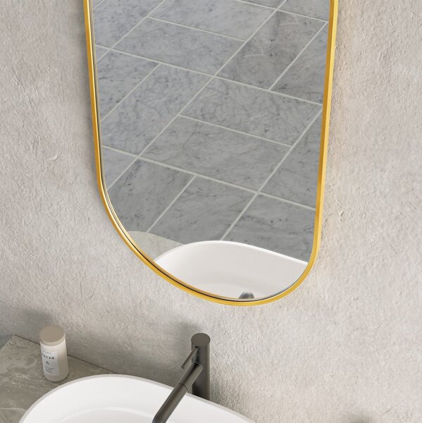 Erga Oval, ovális tükör 45x90cm, arany keret, ERG-V01-OVAL-4590-GD