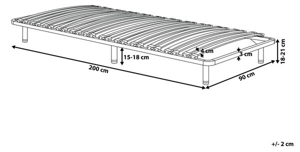 Szabadonálló-ágyrácsok COMBOURG 90 x 200 cm