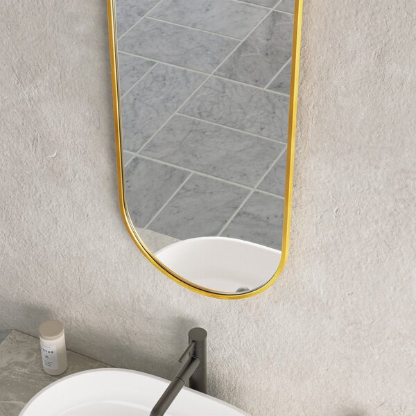 Erga Oval, ovális tükör 35x90cm, arany keret, ERG-V01-OVAL-3590-GD