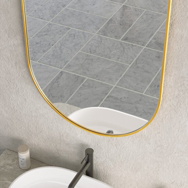Erga Oval, ovális tükör 60x100cm, arany keret, ERG-V01-OVAL-6010-GD