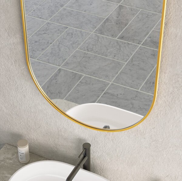 Erga Oval, ovális tükör 60x90cm, arany keret, ERG-V01-OVAL-6090-GD