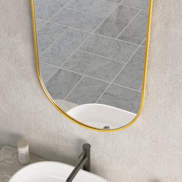 Erga Oval, ovális tükör 50x100cm, arany keret, ERG-V01-OVAL-5010-GD