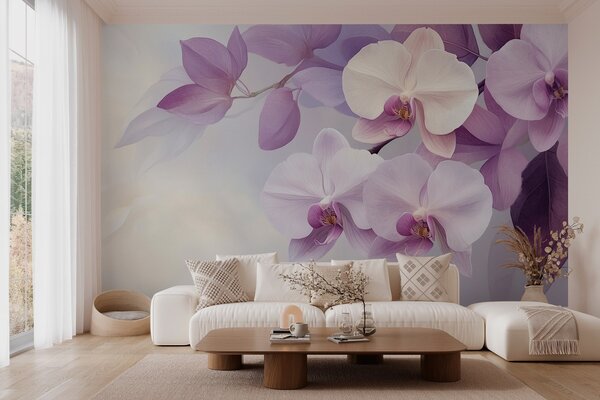Fotótapéta Lágy lila orchideák szelíd árnyalatokban, Modern fotótapéta, Modern fotótapéta, w02910 - Muralas.hu