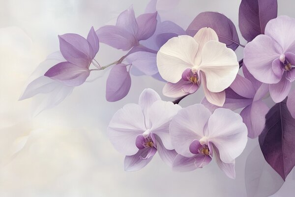 Fotótapéta Lágy lila orchideák szelíd árnyalatokban, Modern fotótapéta, Modern fotótapéta, w02910 - Muralas.hu