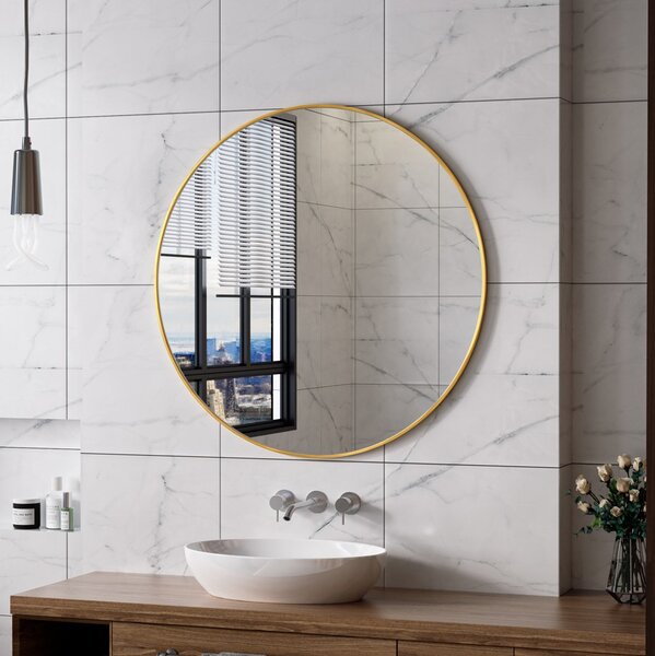 Erga Round, kerek tükör 100cm, arany keret, ERG-V01-ROUND-1010-GD
