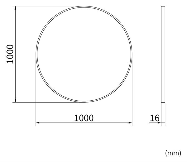 Erga Round, kerek tükör 100cm, arany keret, ERG-V01-ROUND-1010-GD