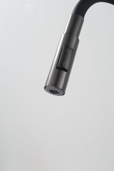 Gamma Flex 4000, álló mosogatócsaptelep flexibilis karral, 2 funkciós kifolyóval, fekete-grafit, GMA-BFX-4000GM