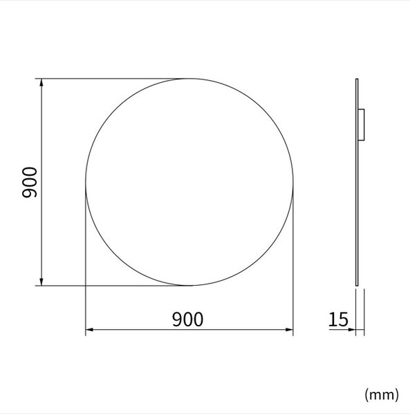 Erga Round, kerek tükör 90cm, ERG-V01-ROUND-9090-CL