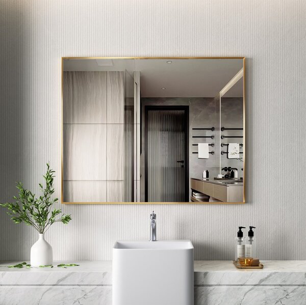 Erga Rectangle, téglalap alakú tükör 100x80 cm, arany keret, ERG-V01-RECTAGLE-1080-GD