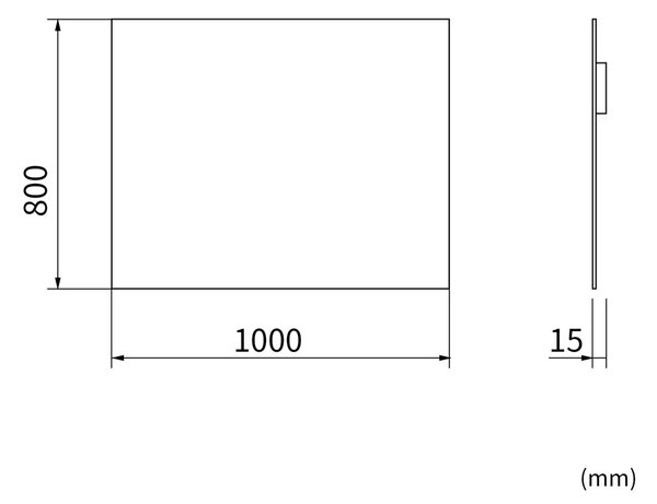Erga Rectangle, téglalap alakú tükör 100x80 cm, ERG-V01-RECTAGLE-8010-CL