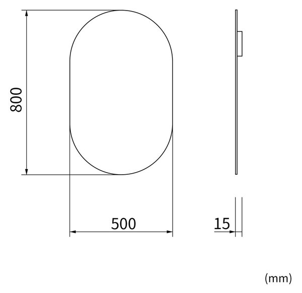 Erga Oval, ovális tükör 50x80cm, ERG-V01-OVAL-5080-CL