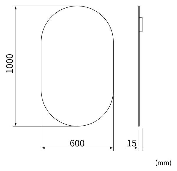 Erga Oval, ovális tükör 60x100cm, ERG-V01-OVAL-6010-CL