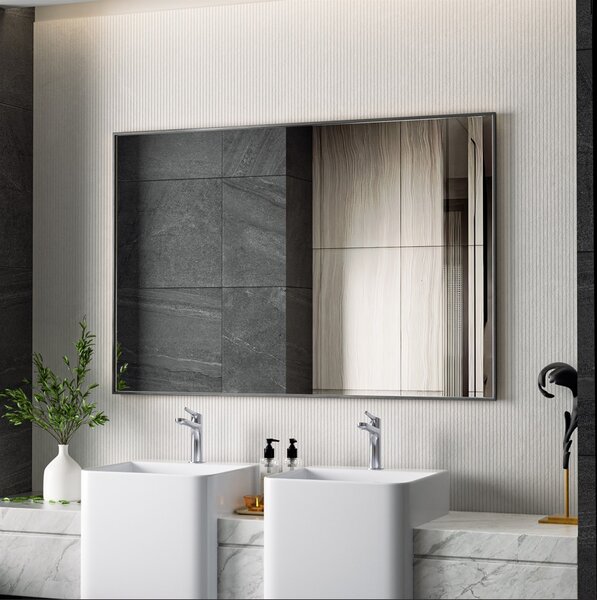 Erga Rectangle, téglalap alakú tükör 120x80 cm, fekete keret, ERG-V01-RECTAGLE-1280-BK