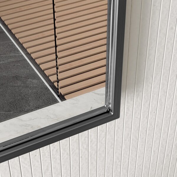 Erga Rectangle, téglalap alakú tükör 120x80 cm, fekete keret, ERG-V01-RECTAGLE-1280-BK