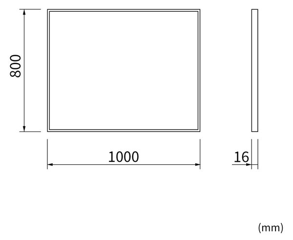 Erga Rectangle, téglalap alakú tükör 100x80 cm, arany keret, ERG-V01-RECTAGLE-1080-GD