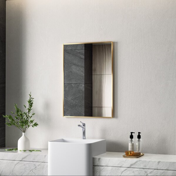 Erga Rectangle, téglalap alakú tükör 50x70 cm, arany keret, ERG-V01-RECTAGLE-5070-GD