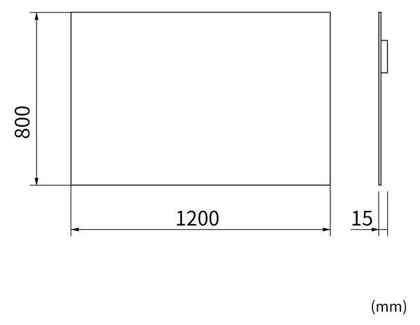 Erga Rectangle, téglalap alakú tükör 120x80 cm, ERG-V01-RECTAGLE-1280-CL