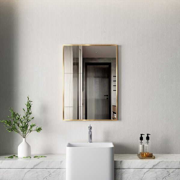 Erga Rectangle, téglalap alakú tükör 50x70 cm, arany keret, ERG-V01-RECTAGLE-5070-GD