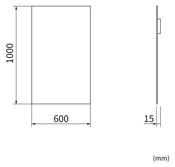 Erga Rectangle, téglalap alakú tükör 60x100 cm, ERG-V01-RECTAGLE-6010-CL