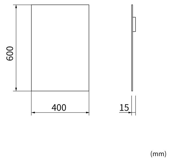 Erga Rectangle, téglalap alakú tükör 40x60 cm, ERG-V01-RECTAGLE-4060-CL