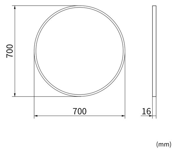 Erga Round, kerek tükör 70cm, arany keret, ERG-V01-ROUND-7070-GD