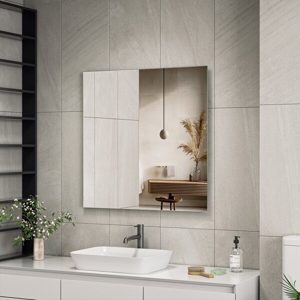 Erga Rectangle, négyzet alakú tükör 80x80 cm, ERG-V01-RECTAGLE-8080-CL