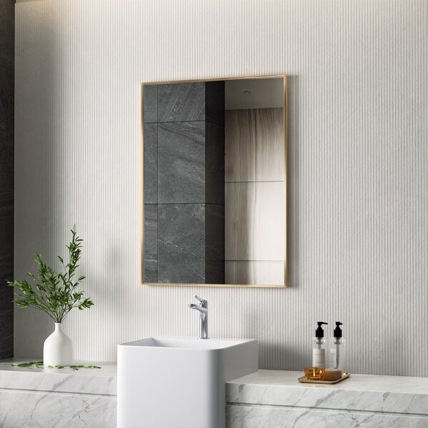 Erga Rectangle, téglalap alakú tükör 60x80 cm, arany keret, ERG-V01-RECTAGLE-6080-GD