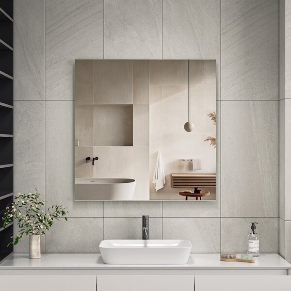 Erga Rectangle, négyzet alakú tükör 80x80 cm, ERG-V01-RECTAGLE-8080-CL
