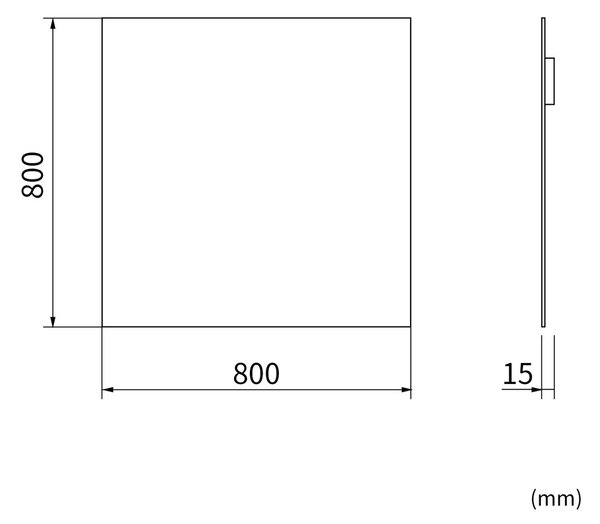 Erga Rectangle, négyzet alakú tükör 80x80 cm, ERG-V01-RECTAGLE-8080-CL