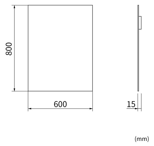 Erga Rectangle, téglalap alakú tükör 60x80 cm, ERG-V01-RECTAGLE-6080-CL